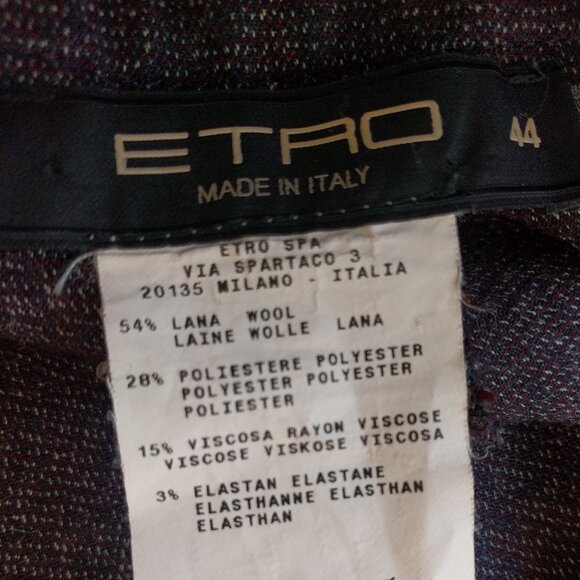 Beautiful ETRO Chestnut Wool Blend pants sz 44 - Picture 2 of 5